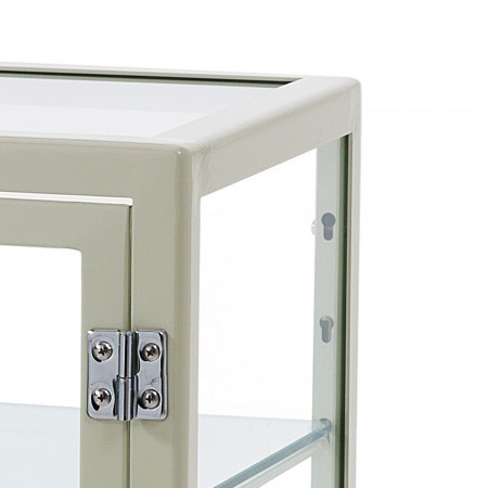 Vetrina 3 Ante Mek White Produzione Dulton in Acciaio Laccato di colore Avorio Lucido, L125 P50 H76 cm