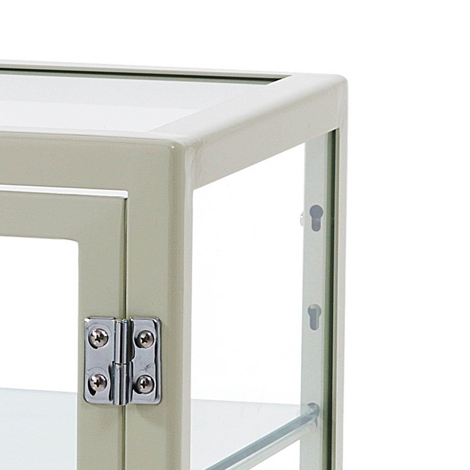 Vetrina 3 Ante Mek White Produzione Dulton in Acciaio Laccato di colore Avorio Lucido, L125 P50 H76 cm