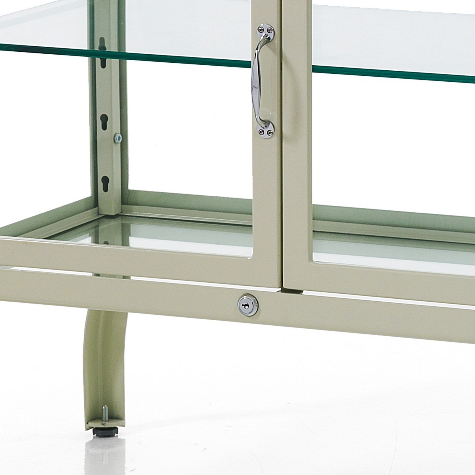 Vetrina 3 Ante Mek White Produzione Dulton in Acciaio Laccato di colore Avorio Lucido, L125 P50 H76 cm