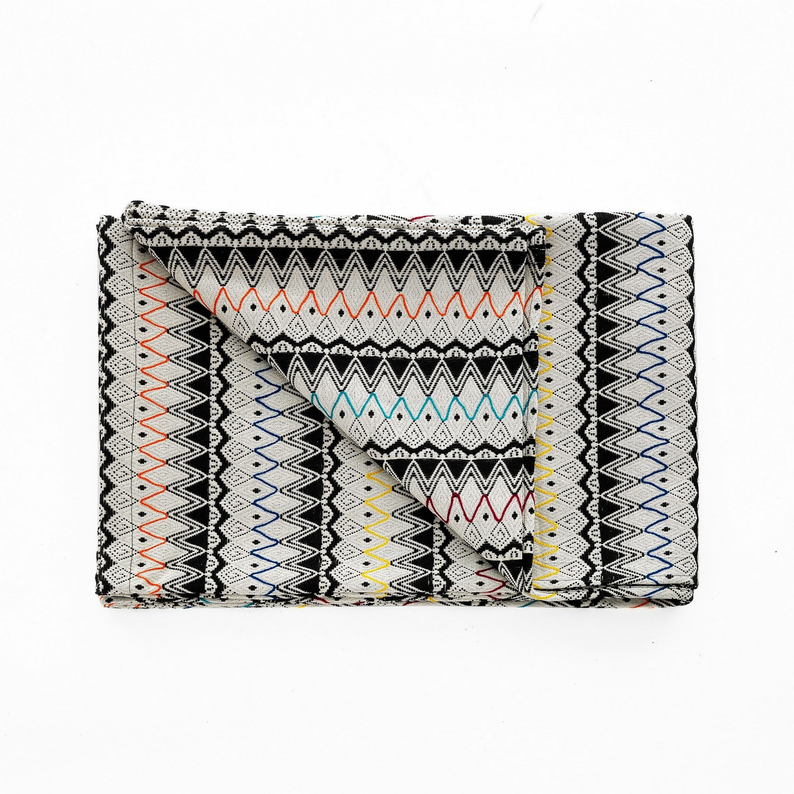 Plaid Cotone Cortina 100% cotone a righe multicolore, 190x135 cm