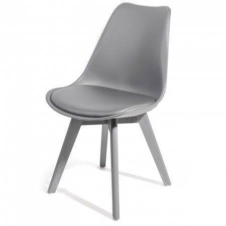 Sedia Imbottita Diamon Evo Grey in pelle sintetica Grigia e polipropilene Grigio opaco, 49x54xh81 cm