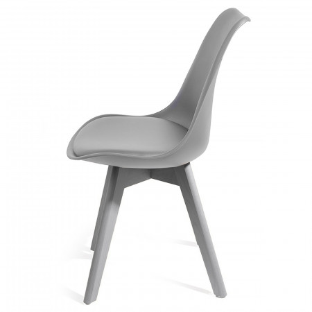 Sedia Diamond Evo Grey in pelle sintetica Grigia e polipropilene Grigio opaco, 49x54xh81 cm