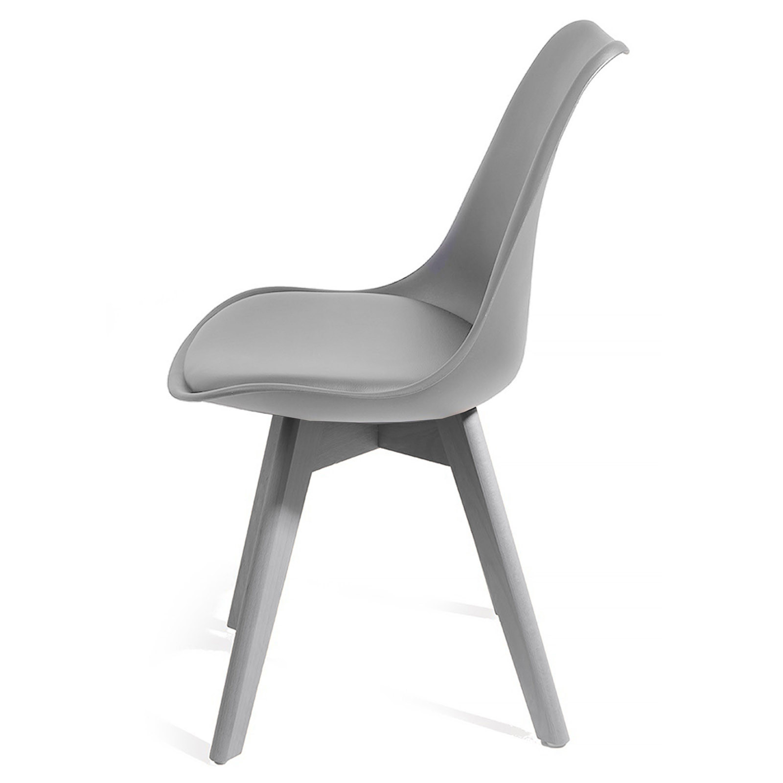 Sedia Diamond Evo Grey in pelle sintetica Grigia e polipropilene Grigio opaco, 49x54xh81 cm