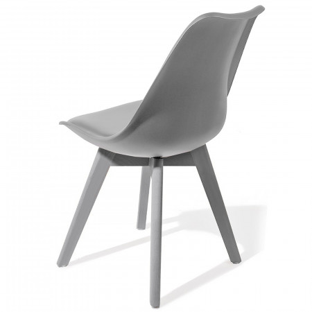 Sedia Diamond Evo Grey in pelle sintetica Grigia e polipropilene Grigio opaco, 49x54xh81 cm