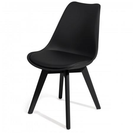 Sedia Imbottita Diamon Evo Black in pelle sintetica Nera e polipropilene Nero opaco, 49x54xh81 cm