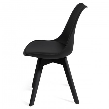 Sedia Diamond Evo Black in pelle sintetica Nera e polipropilene Nero opaco, 49x54xh81 cm