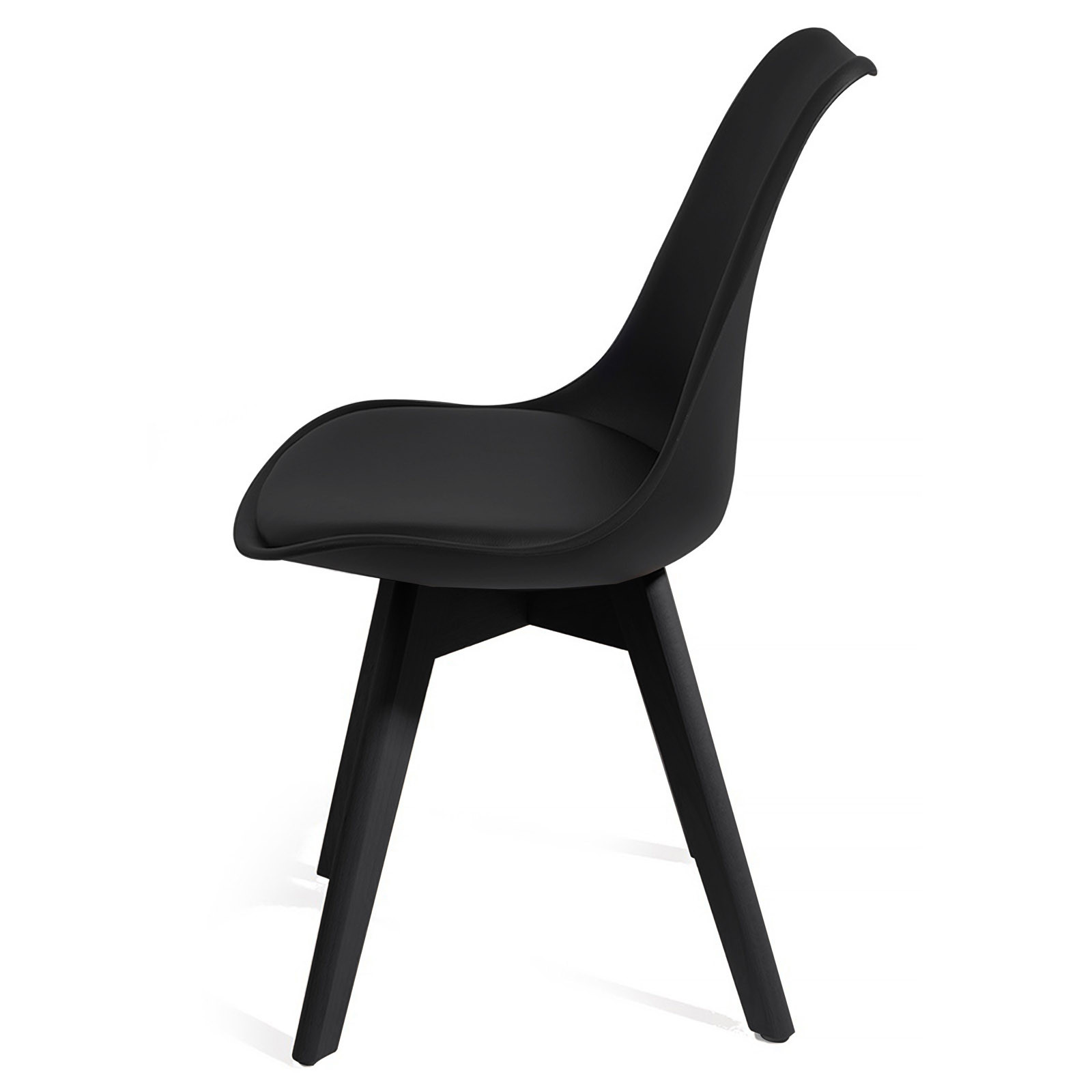 Sedia Diamond Evo Black in pelle sintetica Nera e polipropilene Nero opaco, 49x54xh81 cm