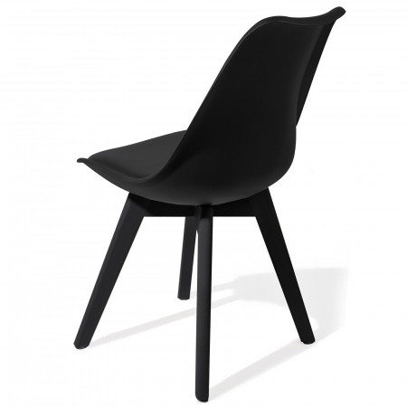 Sedia Diamond Evo Black in pelle sintetica Nera e polipropilene Nero opaco, 49x54xh81 cm