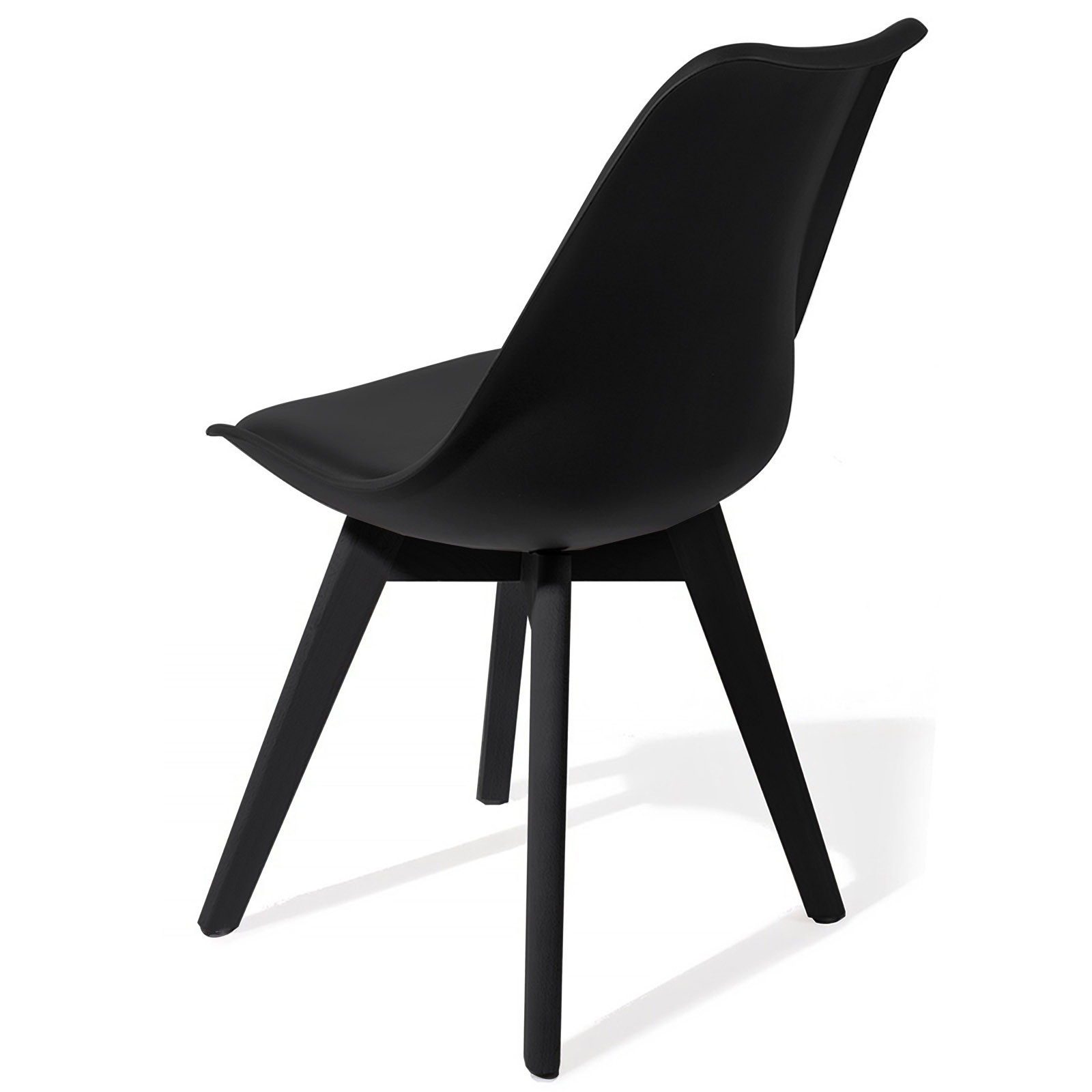 Sedia Diamond Evo Black in pelle sintetica Nera e polipropilene Nero opaco, 49x54xh81 cm