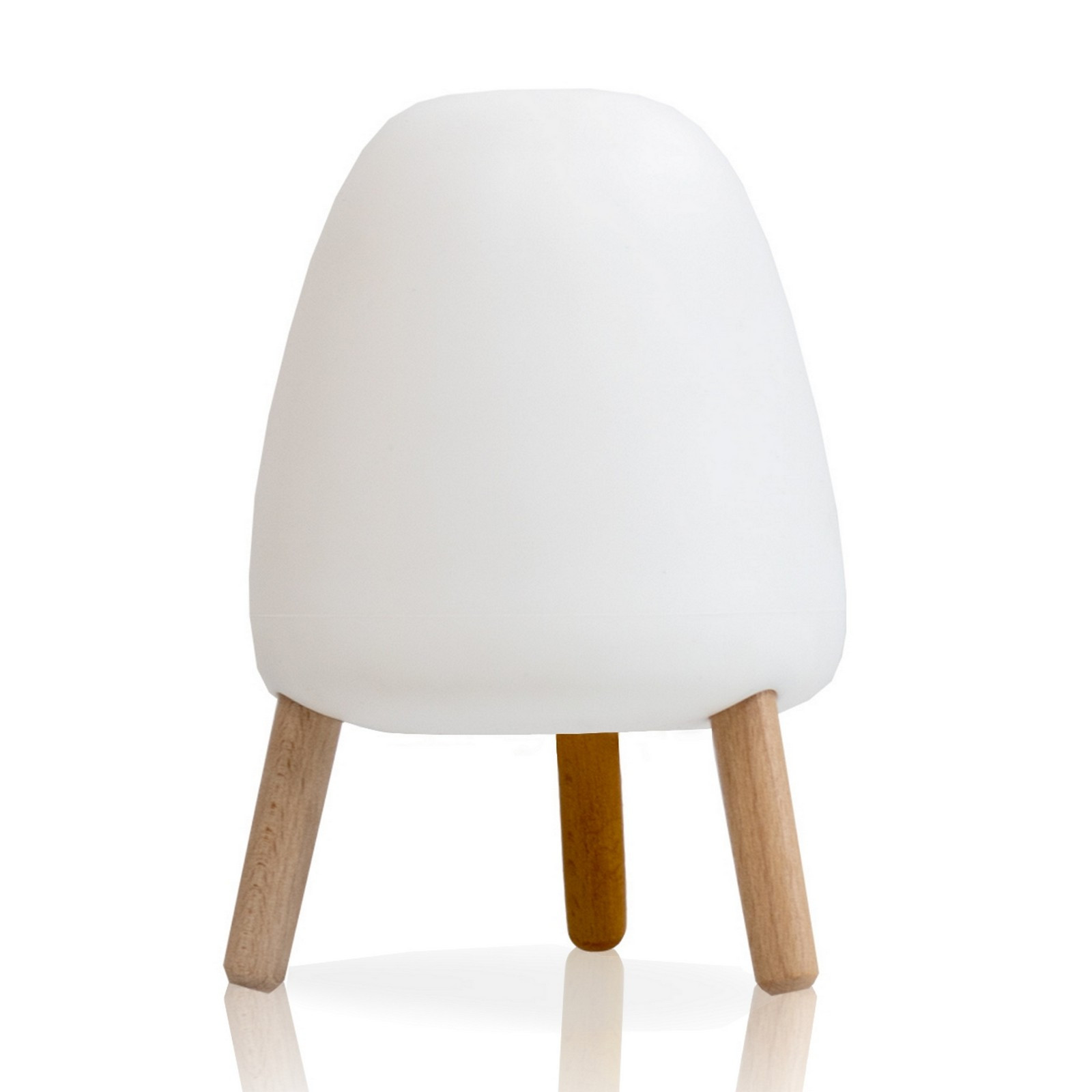Lampada da tavolo MEDUSA lattice Bianco e legno massello Led 3 intensità