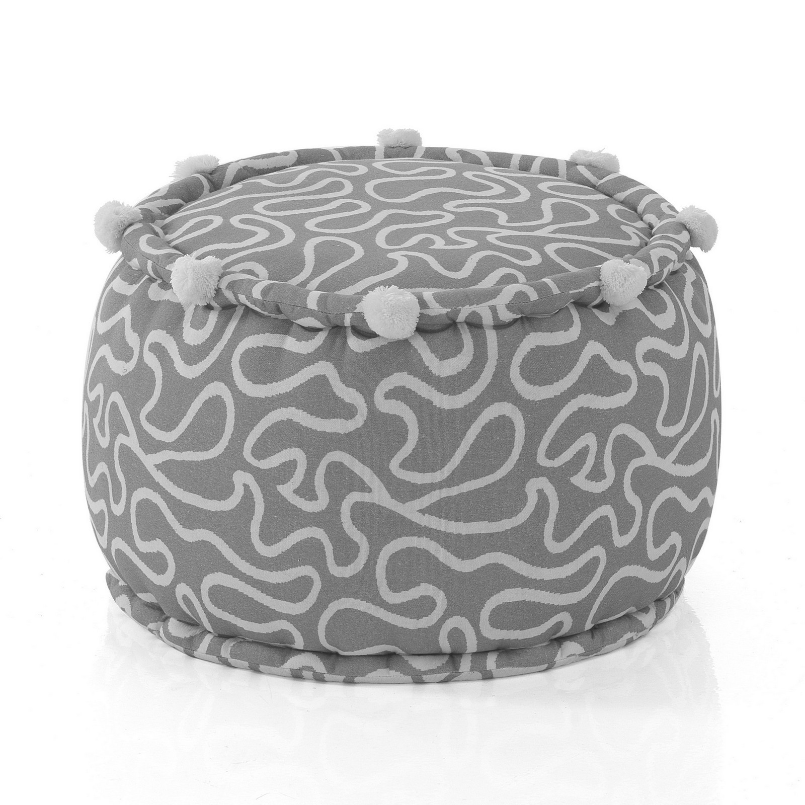 Pouf rotondo WOVEN colore Grigio cotone 100%