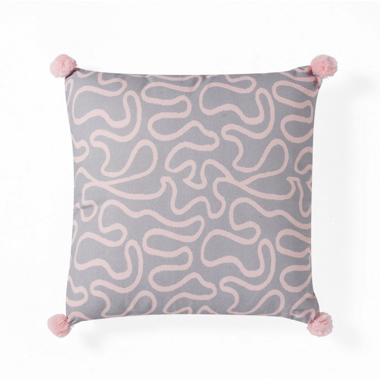 Cuscino WOVEN PINK colore Grigio e Rosa 100% cotone