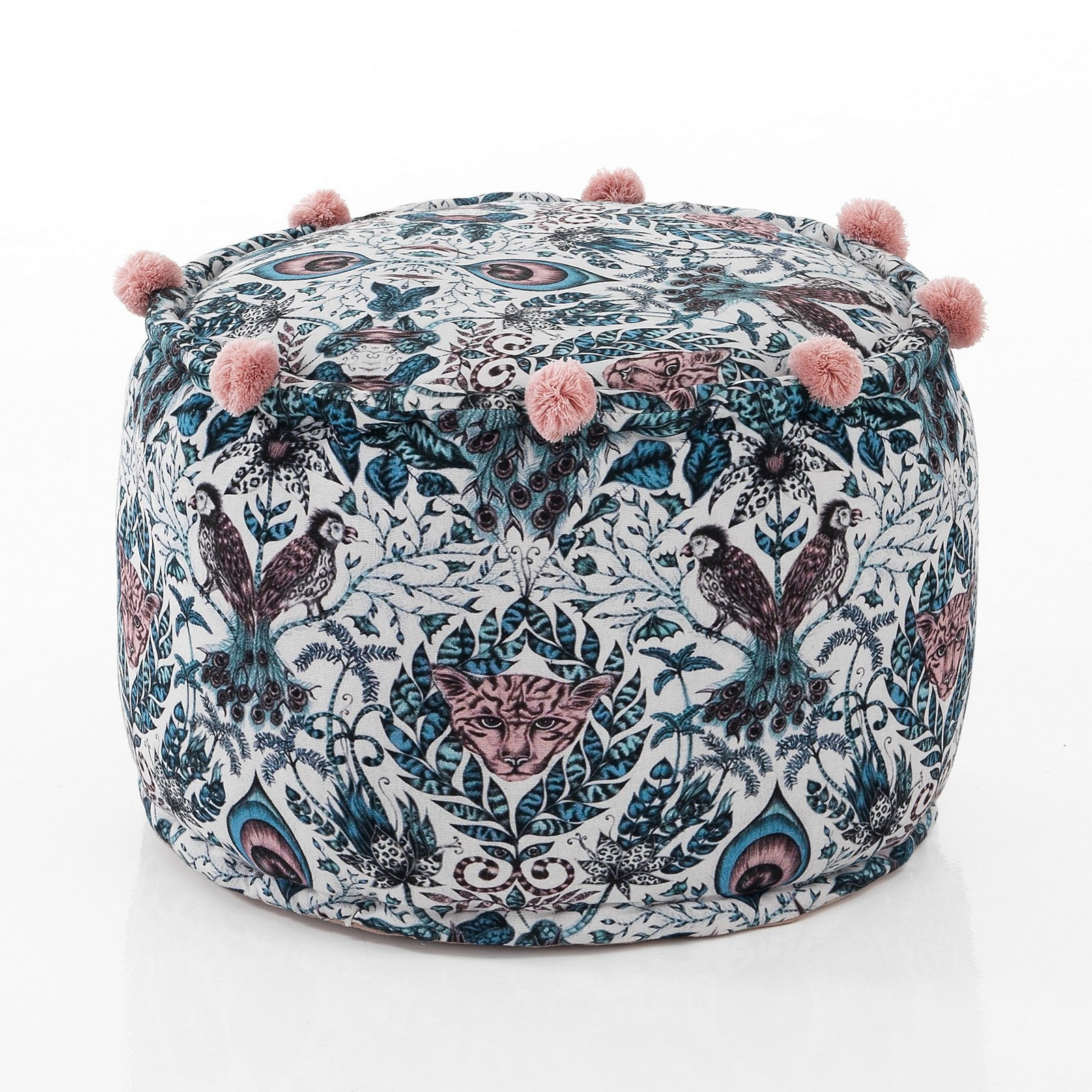 Pouf rotondo KLASS BLUE colore Blu 100% cotone