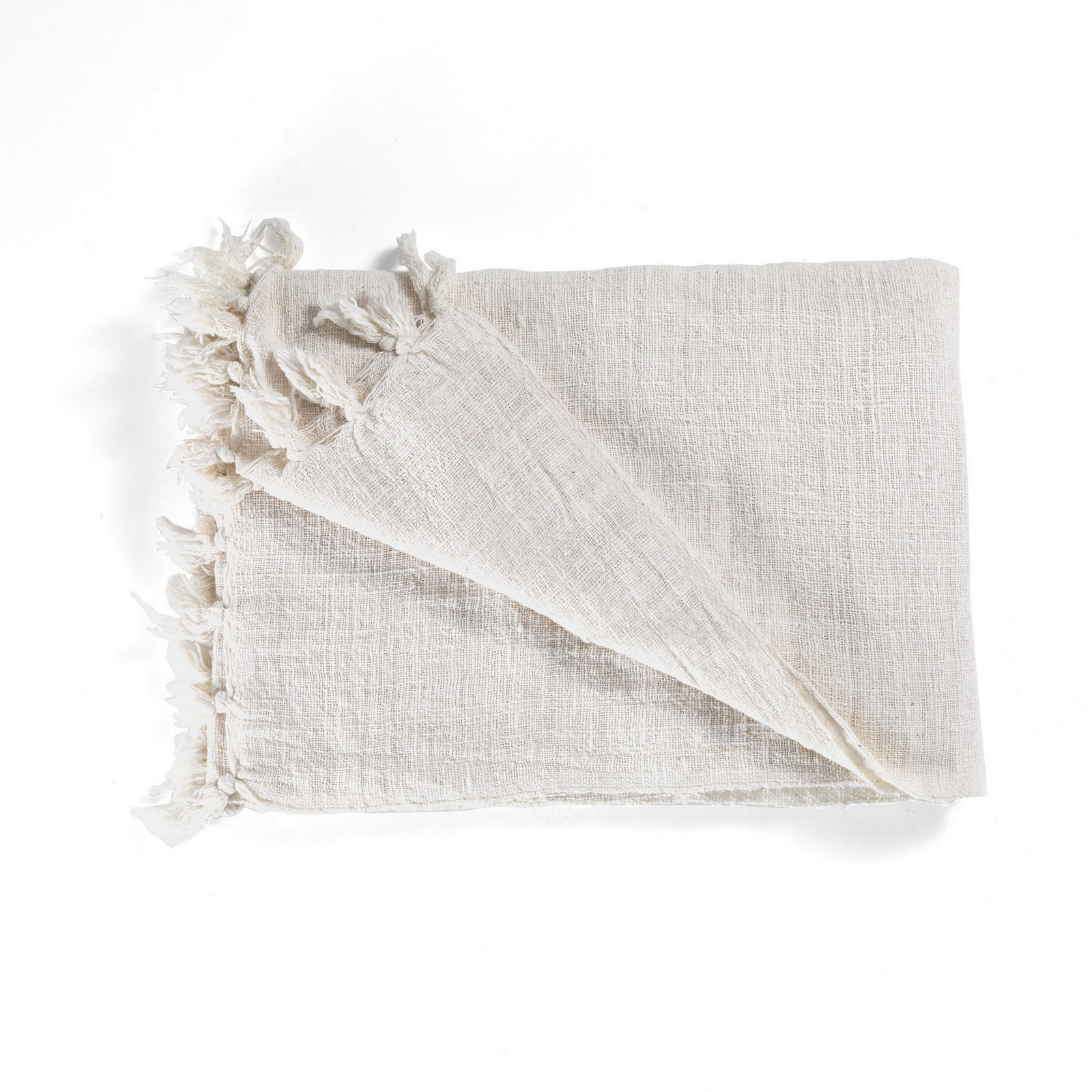 Coperta KAMAR WHITE colore Bianco cotone 100% Made in INDIA