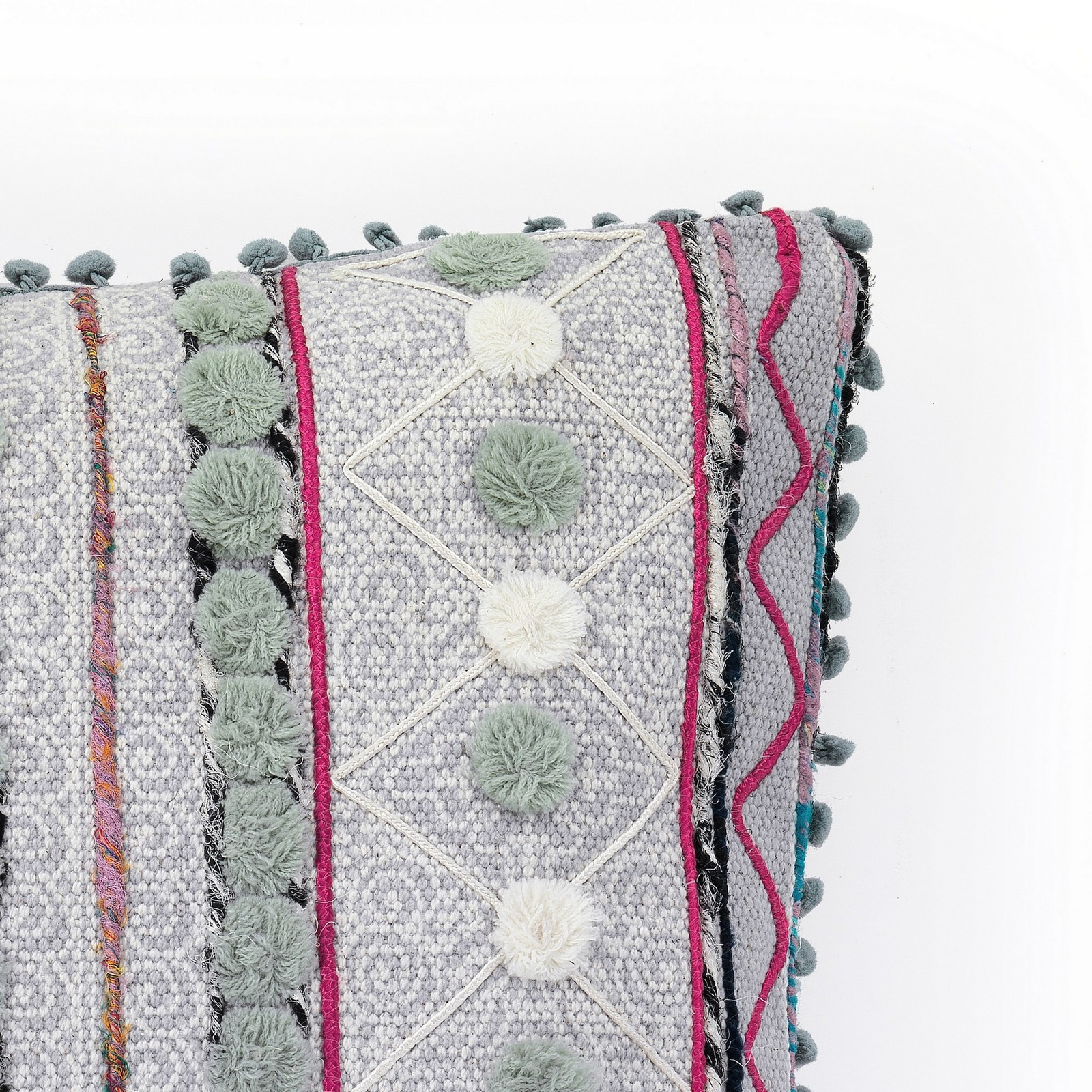 Cuscino KAMAR ELEGANT 50 colore GRigio 100% cotone Made in INDIA, 50 x 50 cm