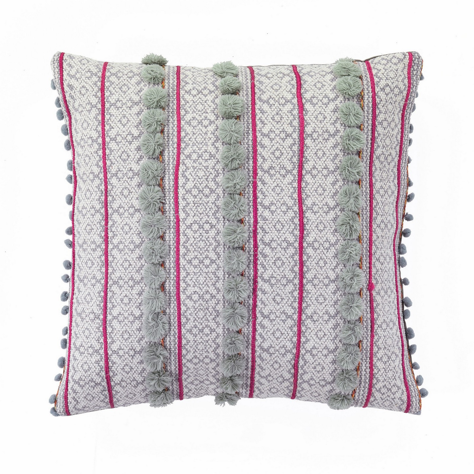 Cuscino KAMAR STRIP 50 colore Grigio 100% cotone Made in INDIA