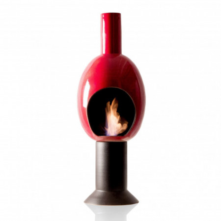 Camino a Bioetanolo in ceramica GRAZIA ROSSO realizzato a mano