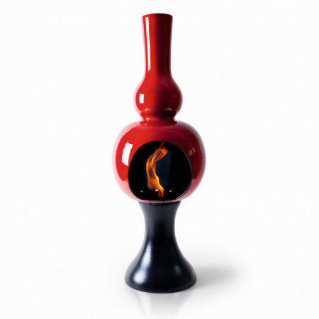 Camino a Bioetanolo in ceramica PATTY ROSSO realizzato a mano