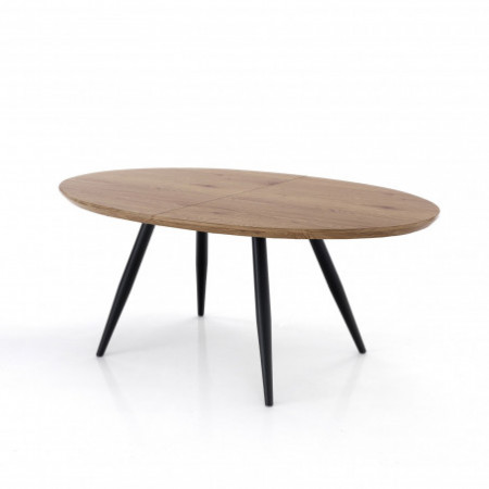 Tavolo Allungabile Jack finitura Rovere e metallo Nero opaco 160-200x93 cm