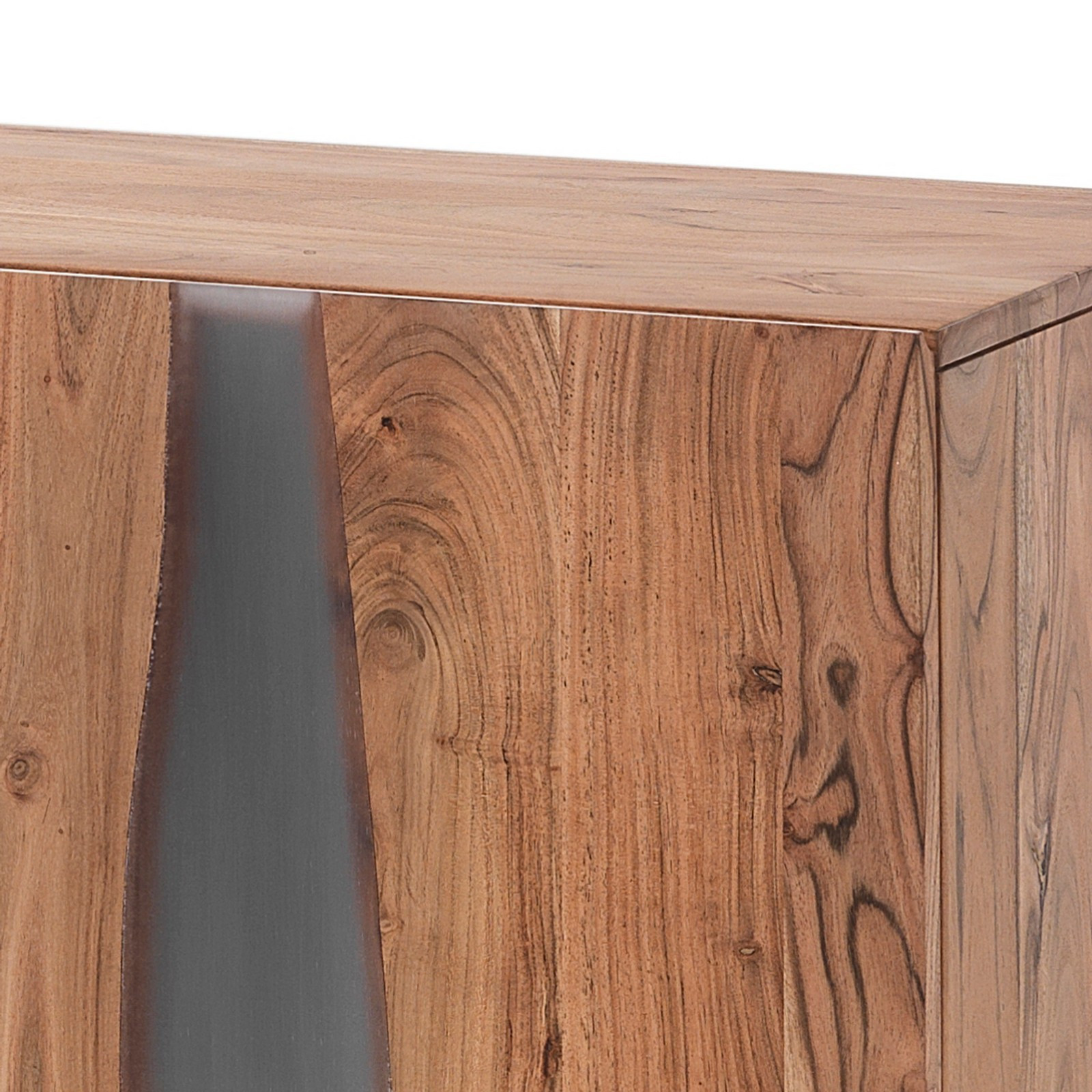 Madia 3 ante CRACK realizzata in legno massello di Acacia cm.H80 L170 P45