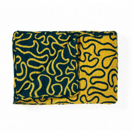 Plaid cotone WOVEN YELLOW 100% cotone colore giallo e blu cm 135 x 190
