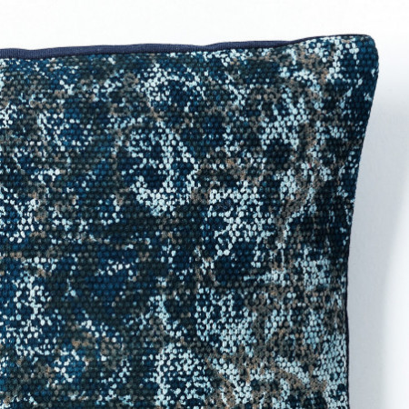 Cuscino rettangolare KAMAR LONG BLUE cotone kilim 100% colore Blu cm 50x30