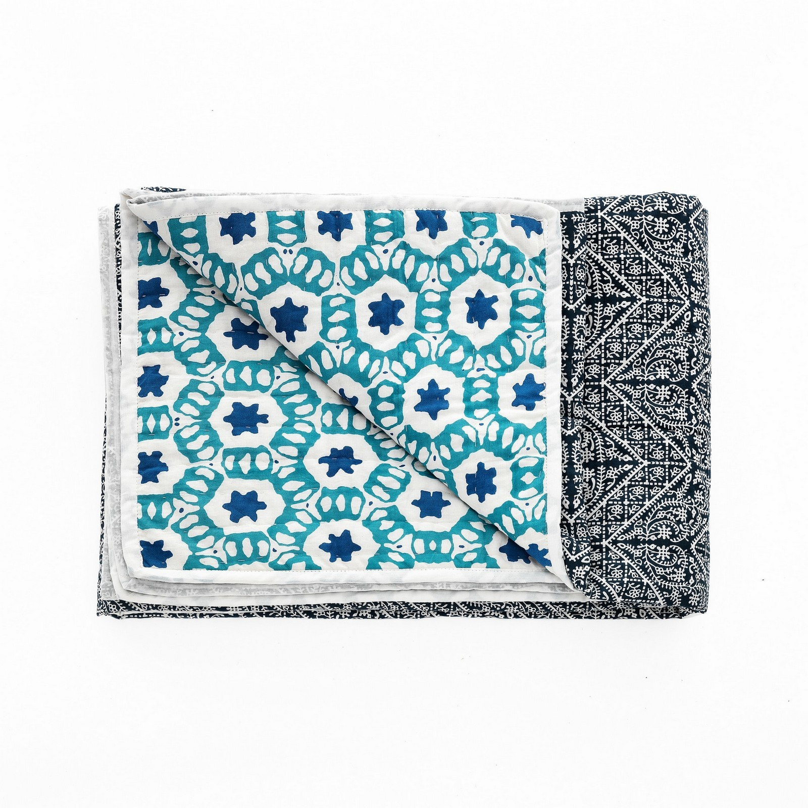 Plaid cotone ELEGANT BLUE 100% cotone double face cm 135 x 190