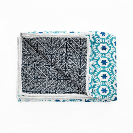 Plaid cotone ELEGANT BLUE 100% cotone double face cm 135 x 190
