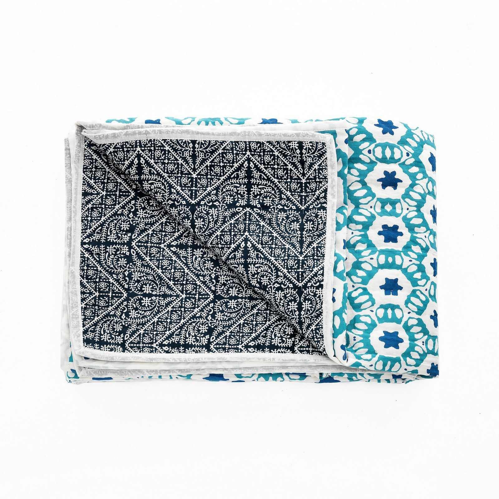 Plaid cotone ELEGANT BLUE 100% cotone double face cm 135 x 190