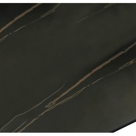 Tavolo allungabile in ceramica THEO BLACK MARBLE finitura Top Marmo Nero opaco e base in acciaio Grigio opaco, 160-200-240x90 cm