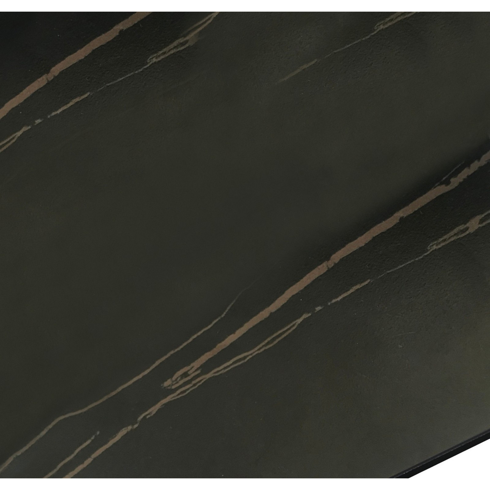 Tavolo allungabile in ceramica THEO BLACK MARBLE finitura Top Marmo Nero opaco e base in acciaio Grigio opaco, 160-200-240x90 cm