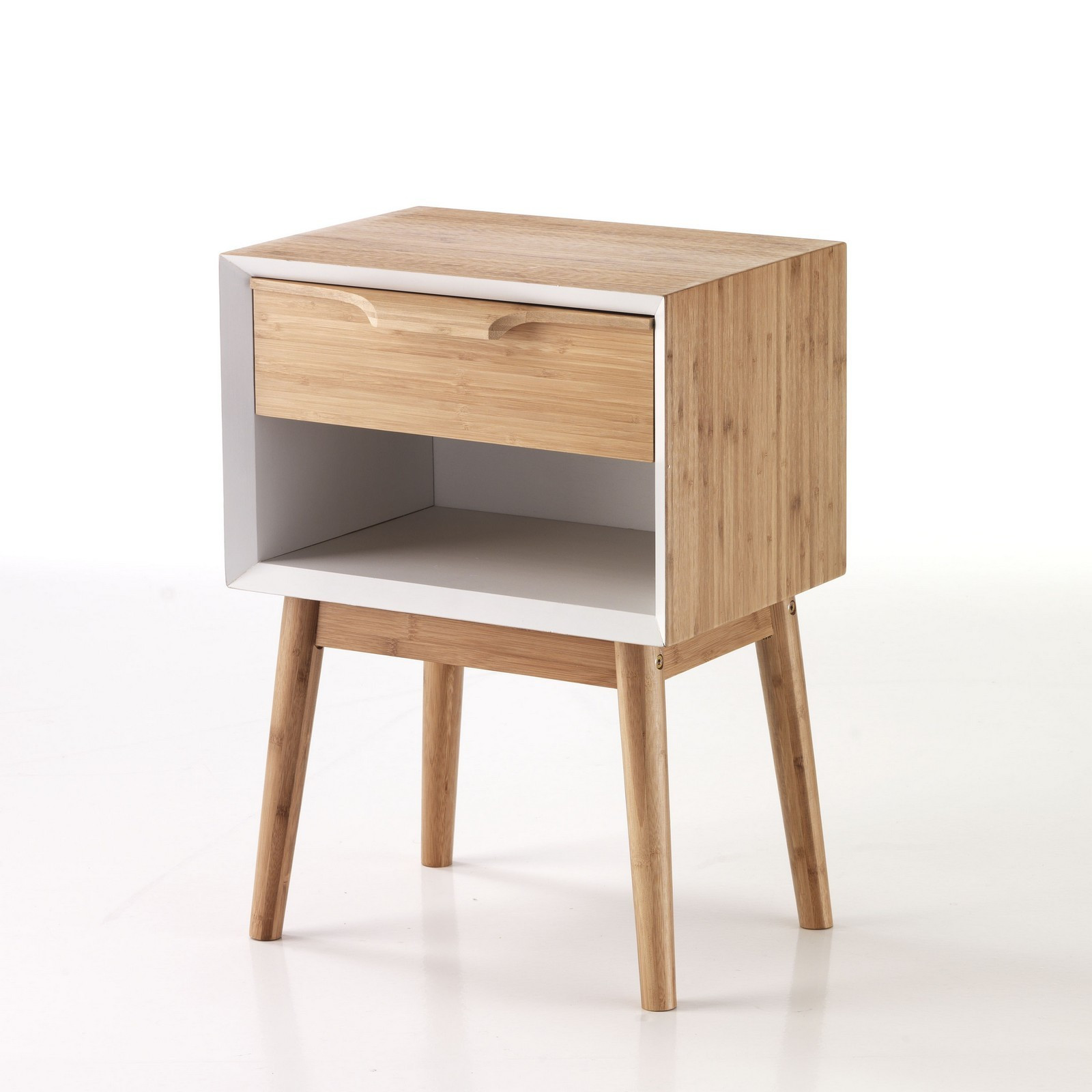 Comodino tavolino NORDIK legno massello di Bamboo cm H58 L42 P30
