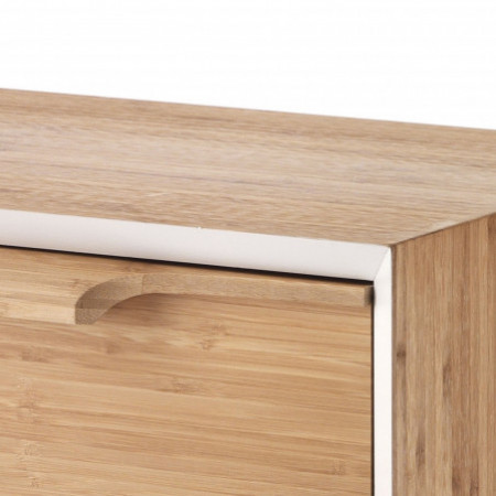 Comodino tavolino NORDIK legno massello di Bamboo, H58 L42 P30 cm