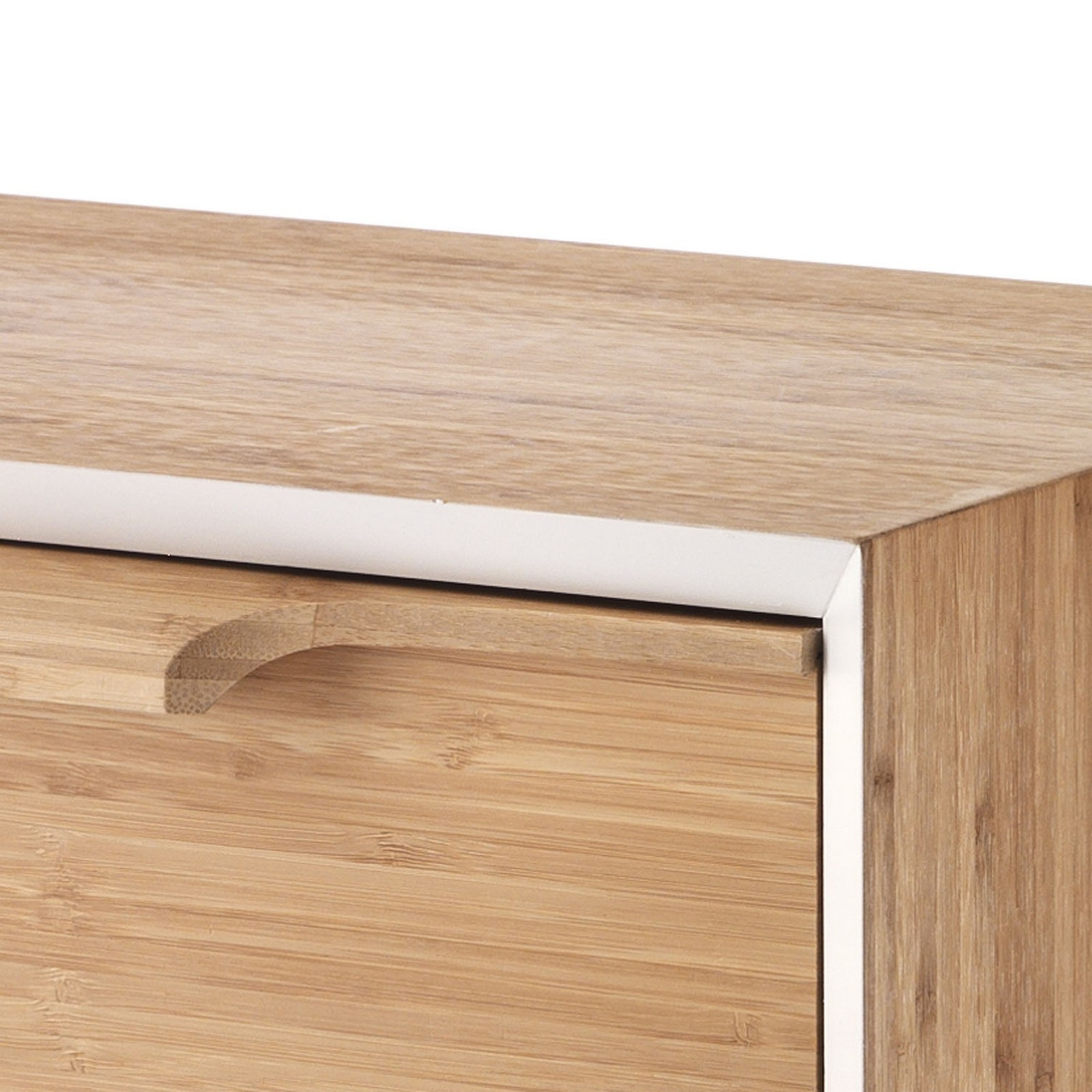 Comodino tavolino NORDIK legno massello di Bamboo, H58 L42 P30 cm