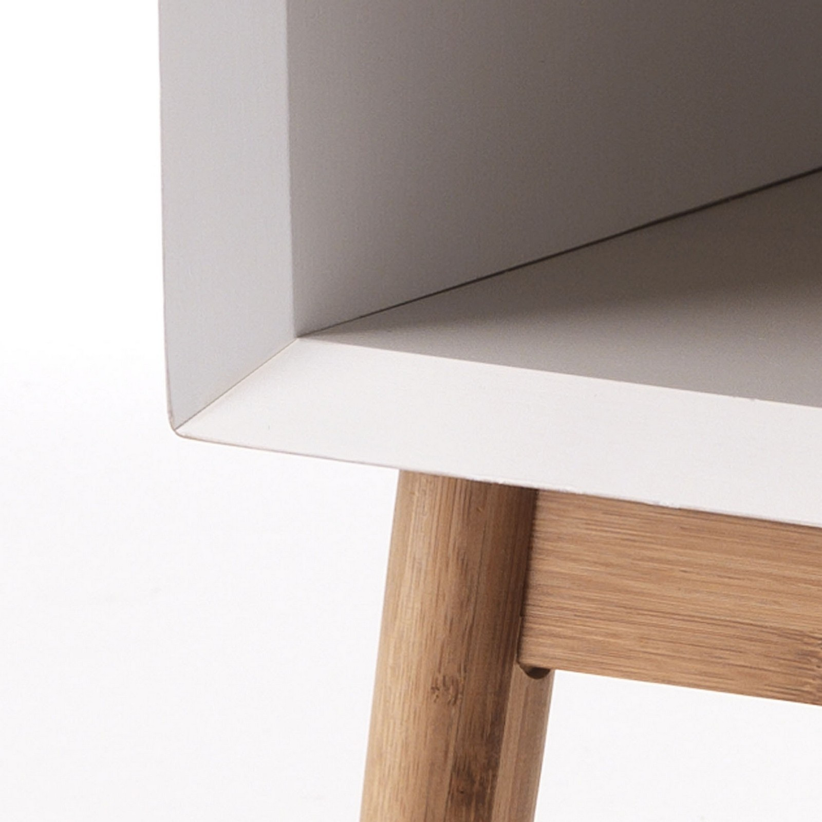 Comodino tavolino NORDIK legno massello di Bamboo, H58 L42 P30 cm