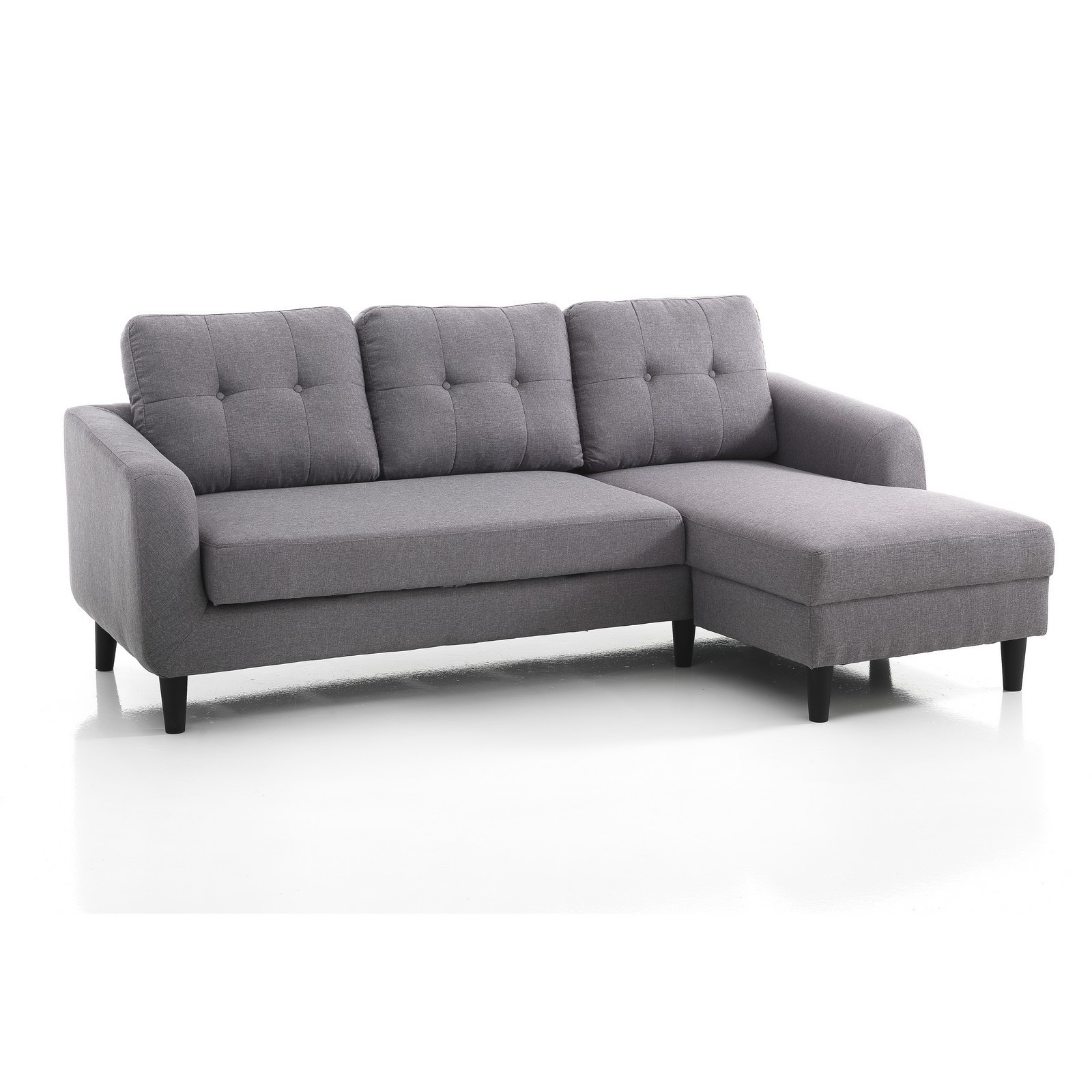 Divano letto ELEONORA tessuto Grigio cm L225 P80/140 H85