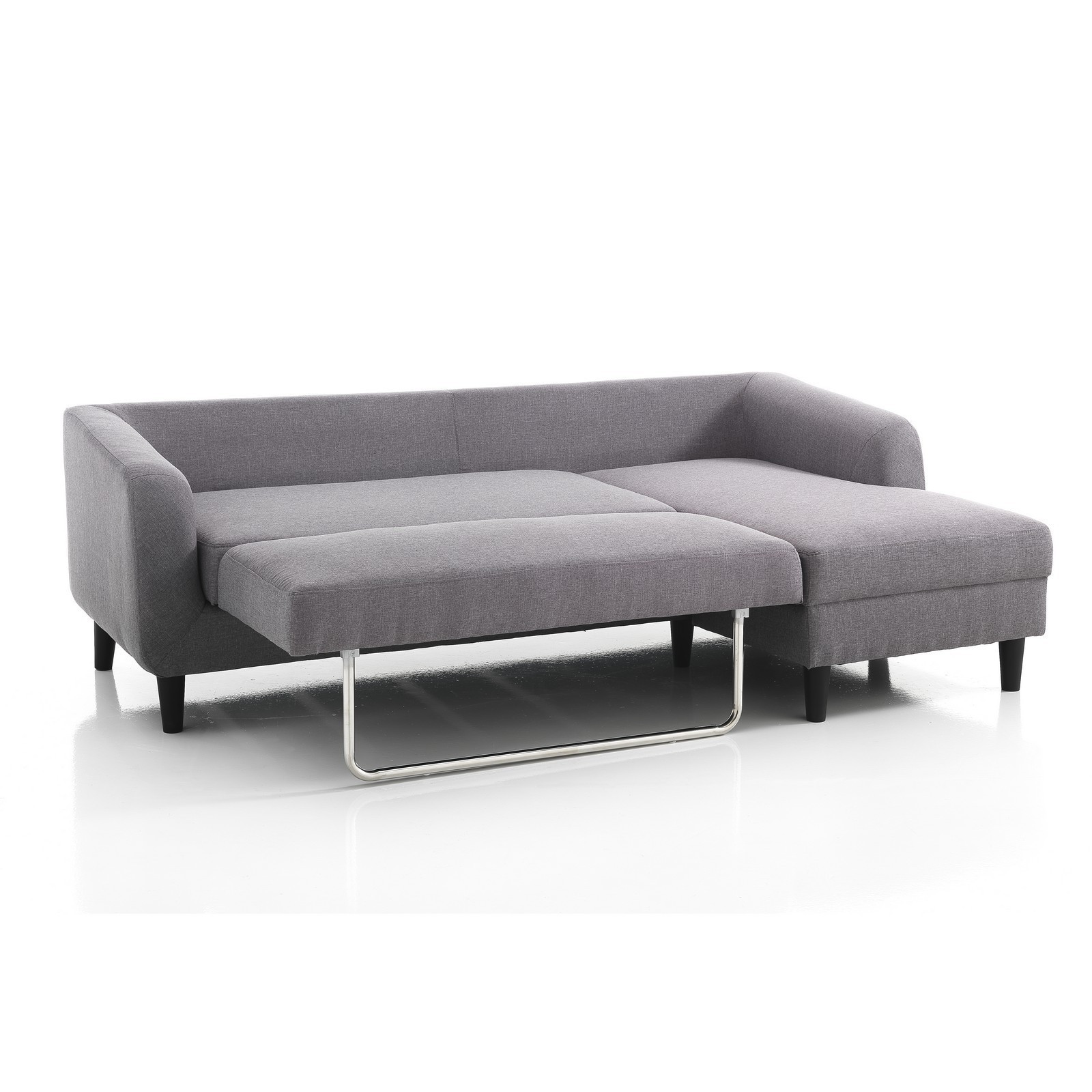 Divano letto ELEONORA tessuto Grigio, L225 P80/140 H85 cm