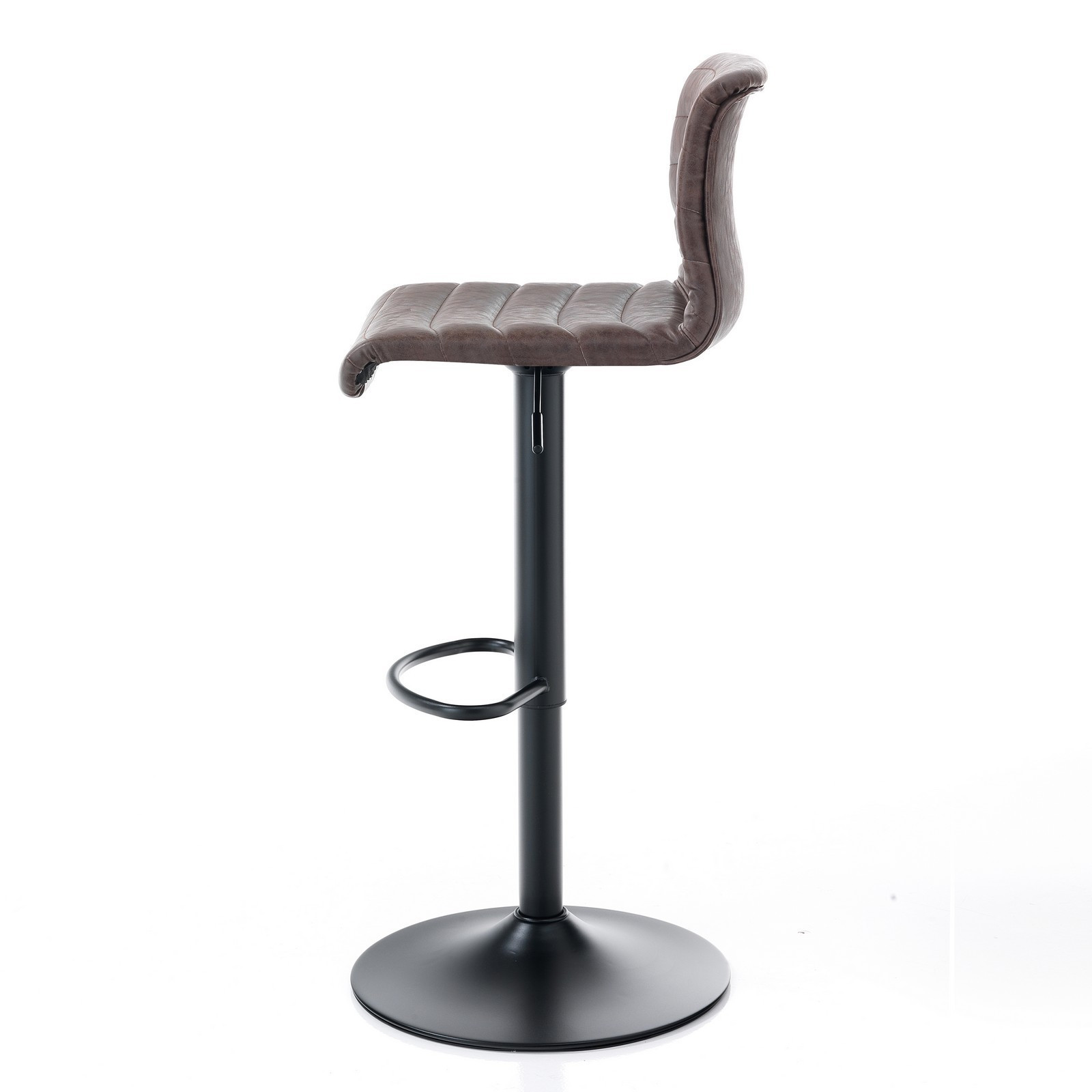Sgabello bar MARTA MARRONE pelle sintetica effetto invecchiato colore Marrone regolabile in altezza, H86/106 L40 P48 cm