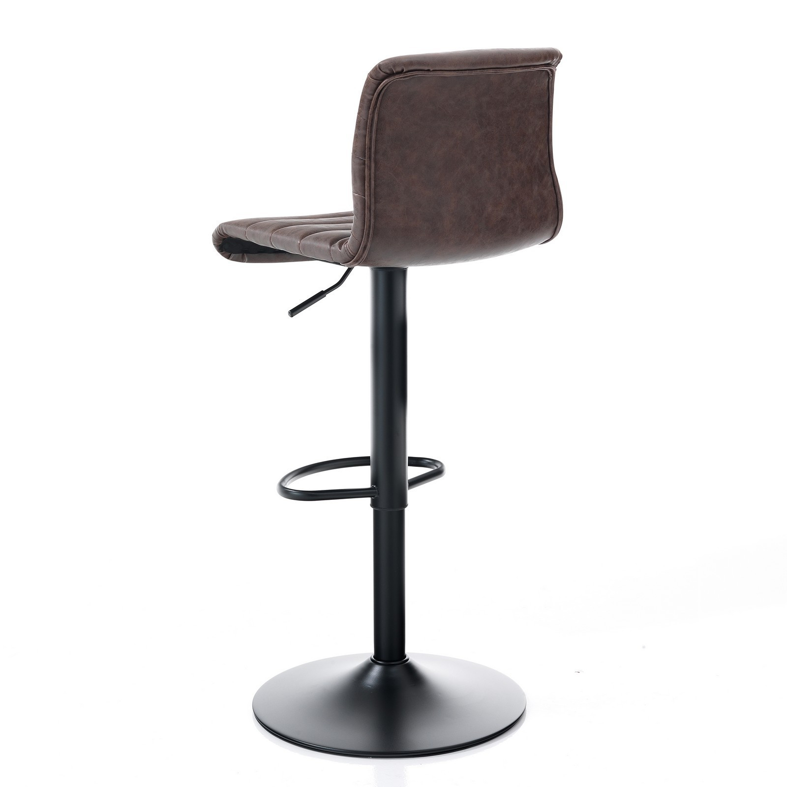 Sgabello bar MARTA MARRONE pelle sintetica effetto invecchiato colore Marrone regolabile in altezza, H86/106 L40 P48 cm