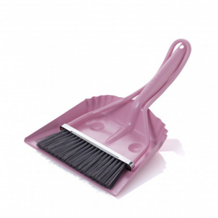 Set pulizia BRUSH ROSA paletta e scopino in metallo Rosa lucido