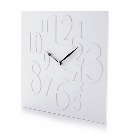 Orologio da muro TILE BIANCO laccato Bianco opaco, H33 L33 P2 cm