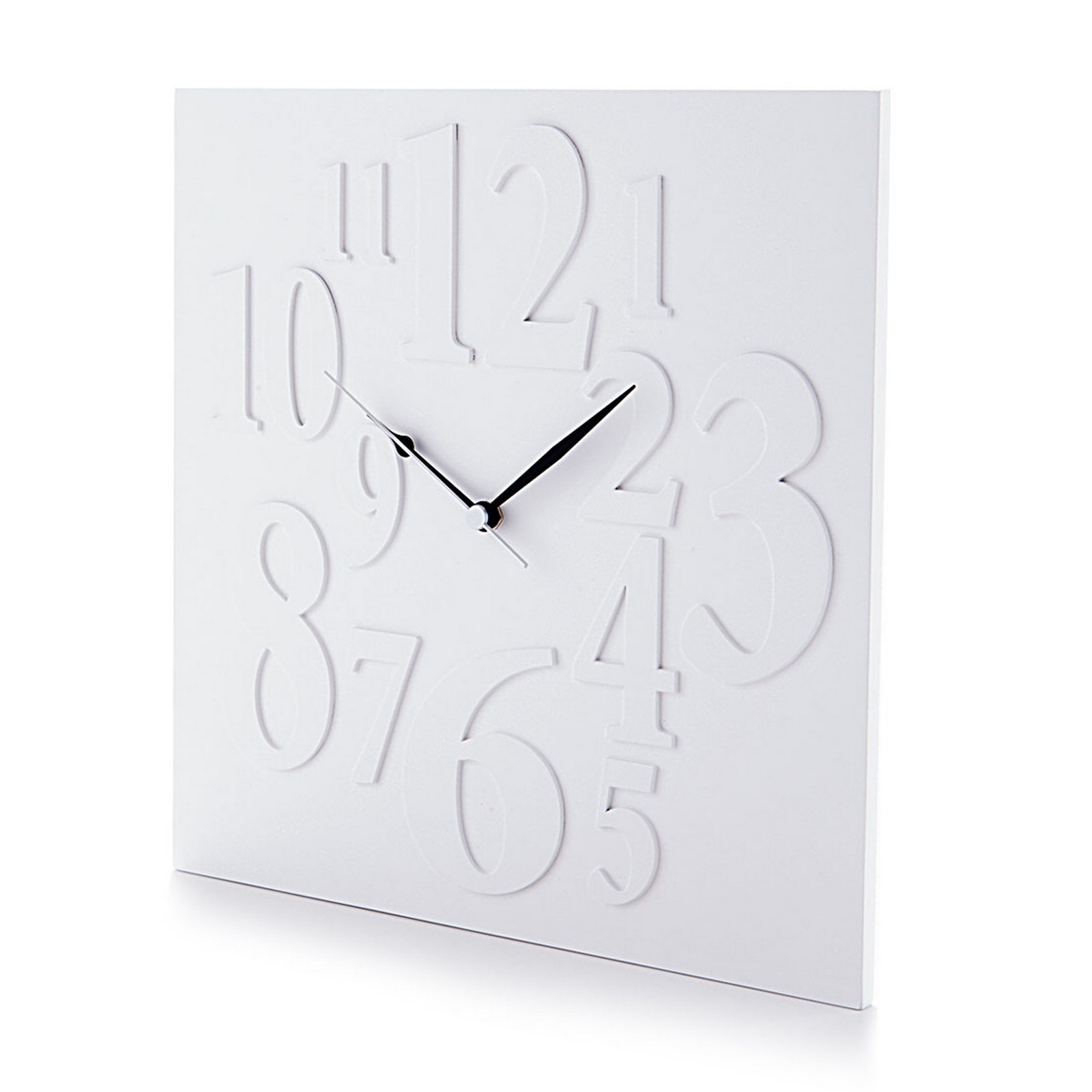 Orologio da muro TILE BIANCO laccato Bianco opaco, H33 L33 P2 cm