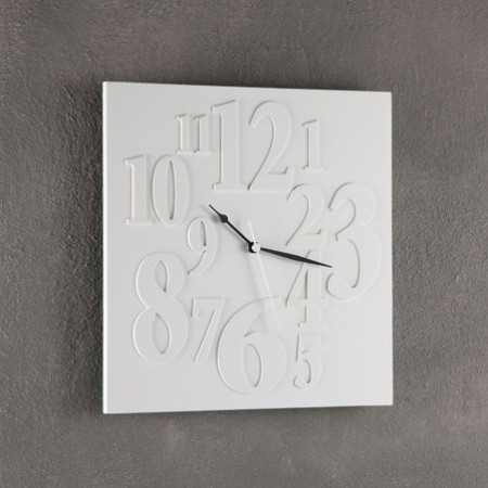 Orologio da muro TILE BIANCO laccato Bianco opaco, H33 L33 P2 cm