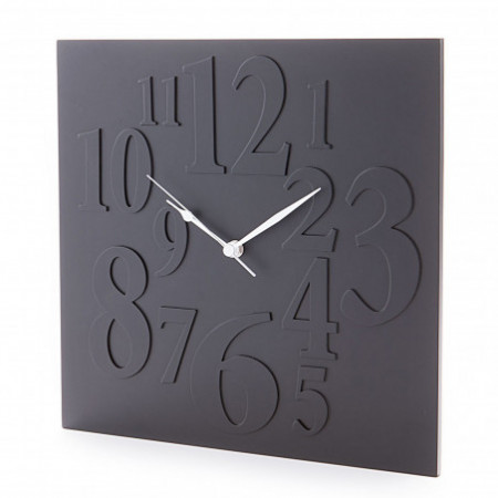 Orologio da muro TILE NERO laccato Nero opaco, H33 L33 P2 cm