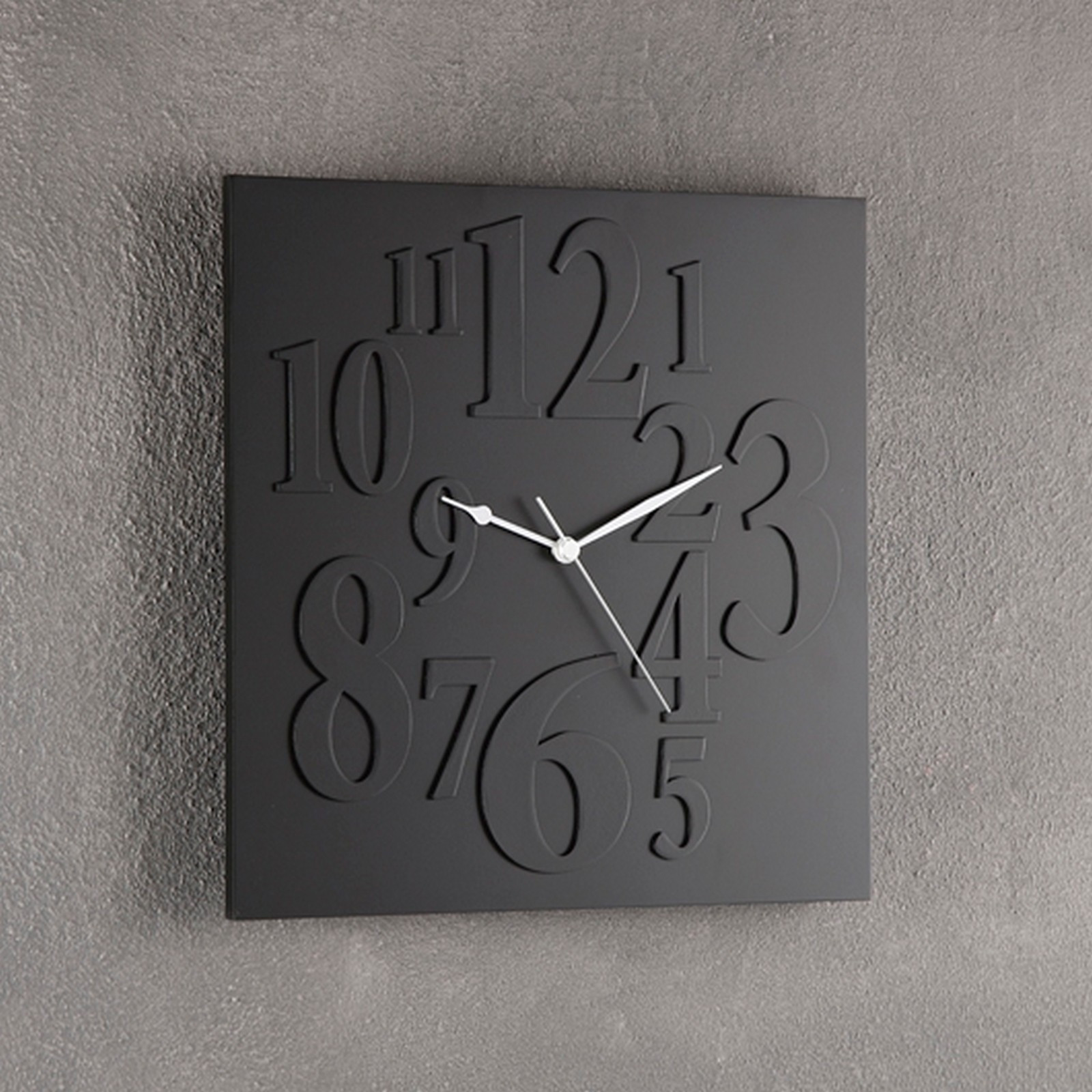 Orologio da muro TILE NERO laccato Nero opaco, H33 L33 P2 cm