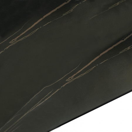 Tavolo Allungabile in ceramica Timothy Matt Black Marble finitura Marmo Nero opaco e base in acciaio Bianco, 160-200-240 x 90 cm
