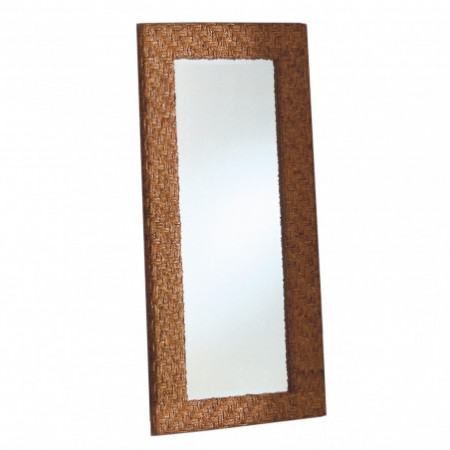 Specchio arredo da terra / parete HONGANA foglie di Giacinto essiccate e intecciate  cm 203 94 spessore 8