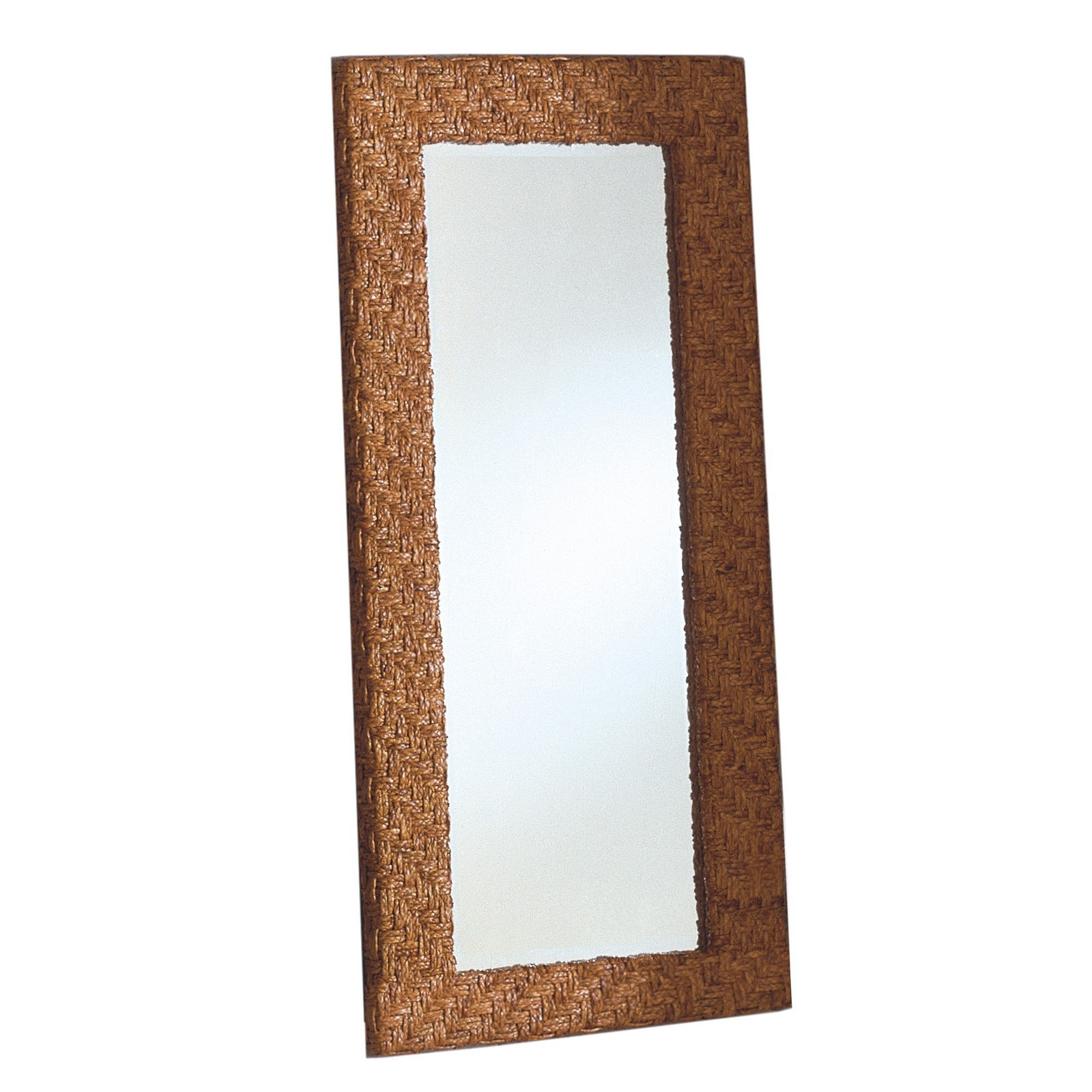 Specchio arredo da terra / parete HONGANA foglie di Giacinto essiccate e intecciate  cm 203 94 spessore 8
