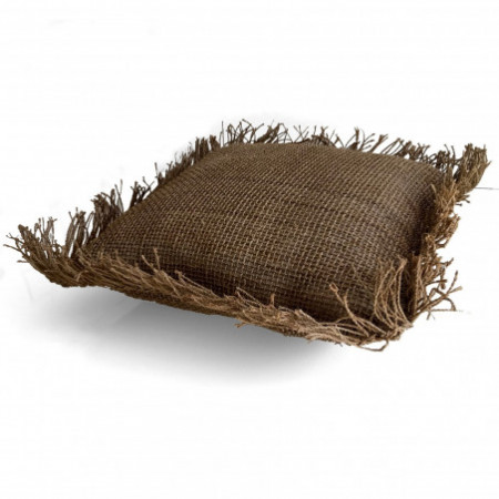 Cuscino SUMBA DARK BROWN 100% Juta a maglia grande Marrone scuro cm 40 40 H10