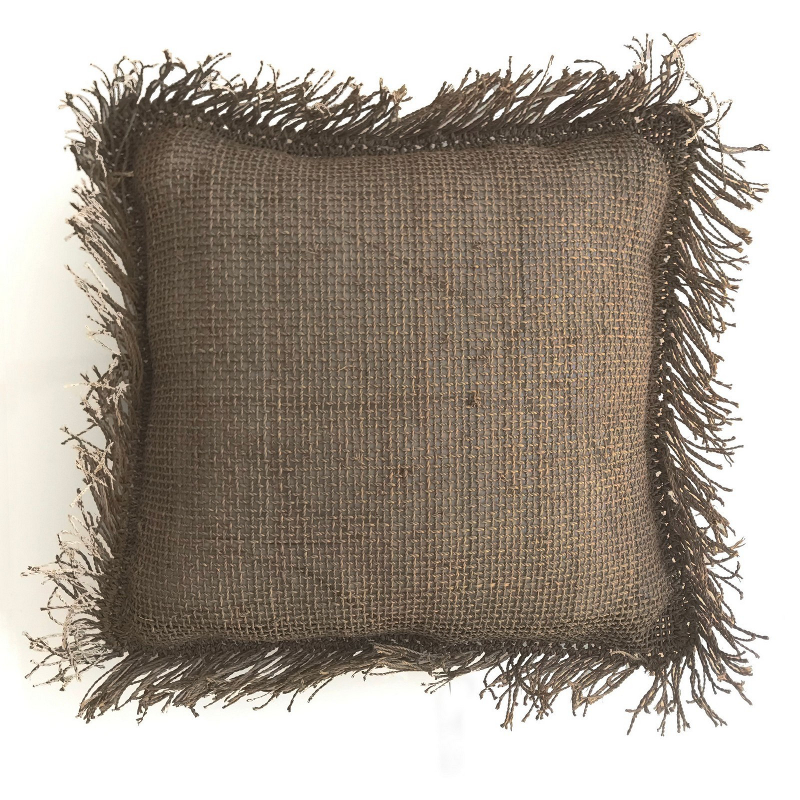 Cuscino SUMBA DARK BROWN 100% Juta a maglia grande Marrone scuro cm 40 40 H10
